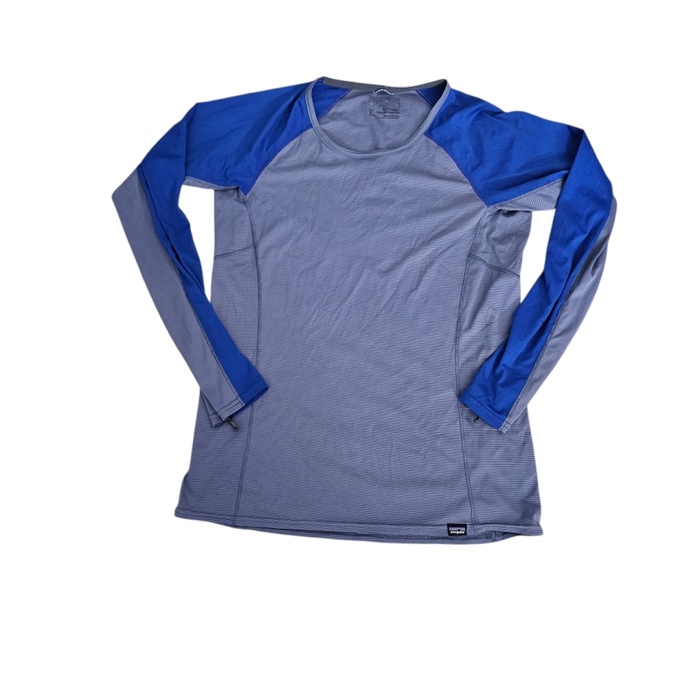 Patagonia Blue Grey Capilene Lightweight Crew Base Layer Ski Gorpcore Medium